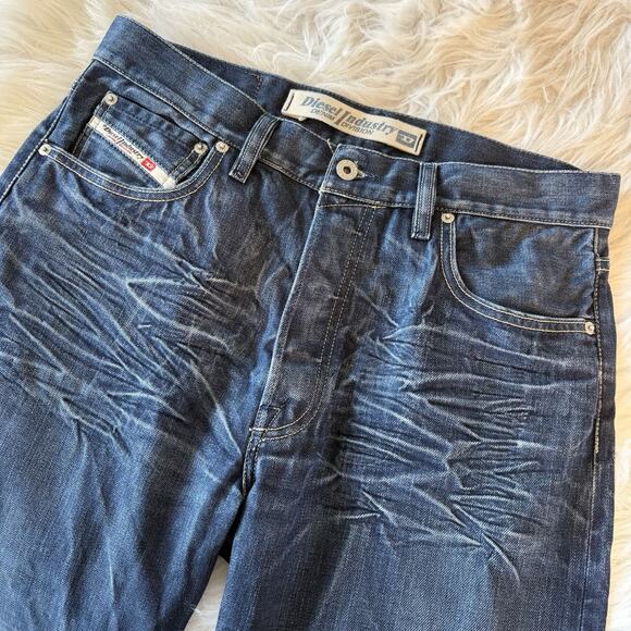 Diesel Jeans Mens 32x30 Blue Kratt Button Fly Straight Leg Vintage Y2K Italy - Picture 1 of 14